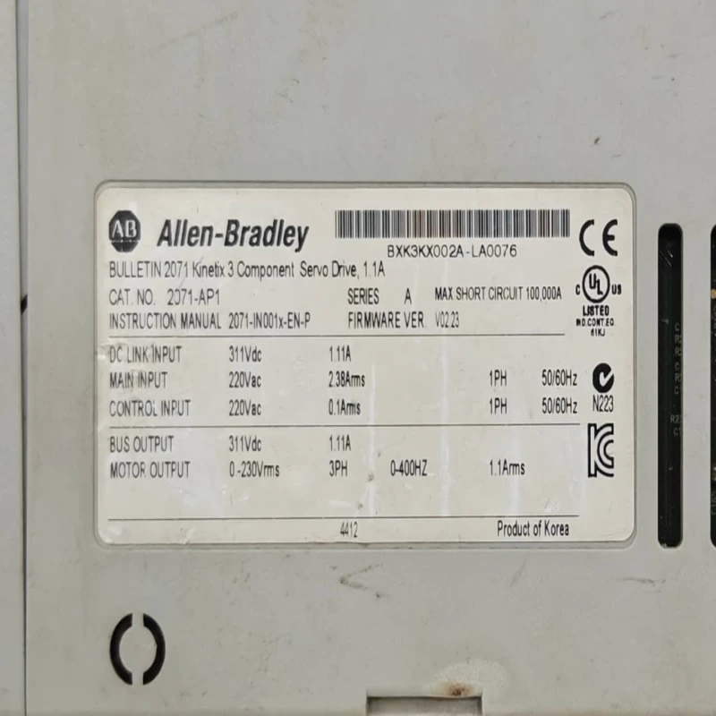 Allen Bradley 2071-AP1 Kinetix 3 Servo Drive | 100W Single Axis AC Servo Drive thumbnail 2
